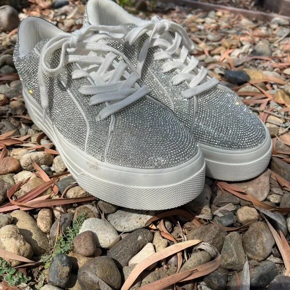 Jessica Simpson Cherello Comirra New Rhinestone Platform Sneakers, Size 8.5 - Picture 7 of 15